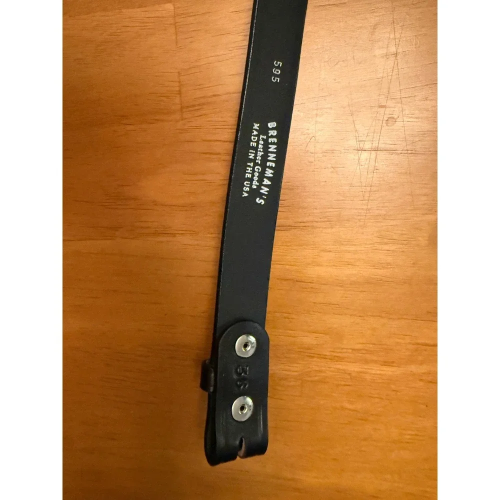 Brenneman's Leather Goods Mens Black Leather Belt Strap Made in USA 36 595